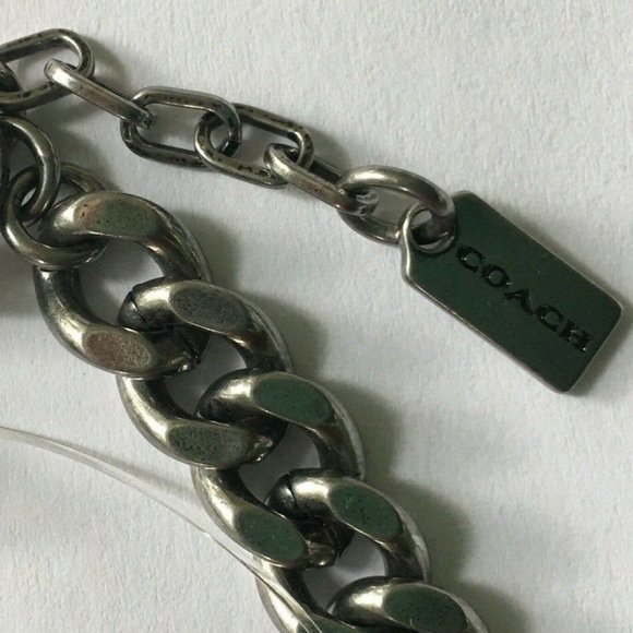 Coach $300 Leather SWAROVSKI Crystals Heart Applique 3d Necklace - Picture 4 of 13